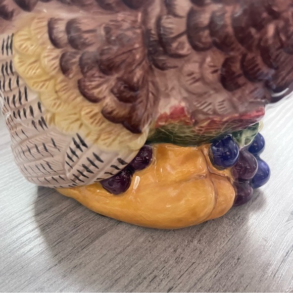 Fitz and Floyd Harvest Thanksgiving Turkey Teapot with Creamer & Sugar Bowl - Picture 16 of 16